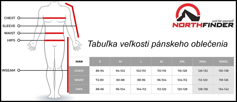 tabulka oblecena northfinder pansk